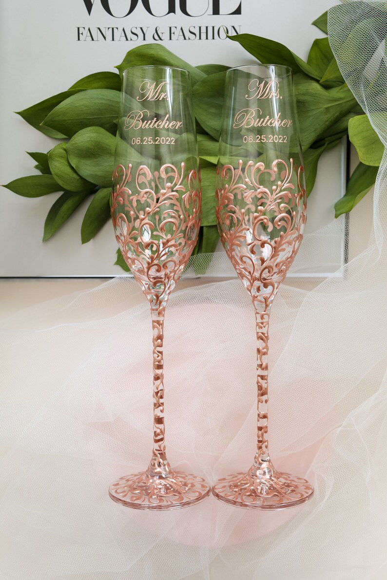 Wedding Champagne Flutes and Cake Knife Set for Bride and Etsy