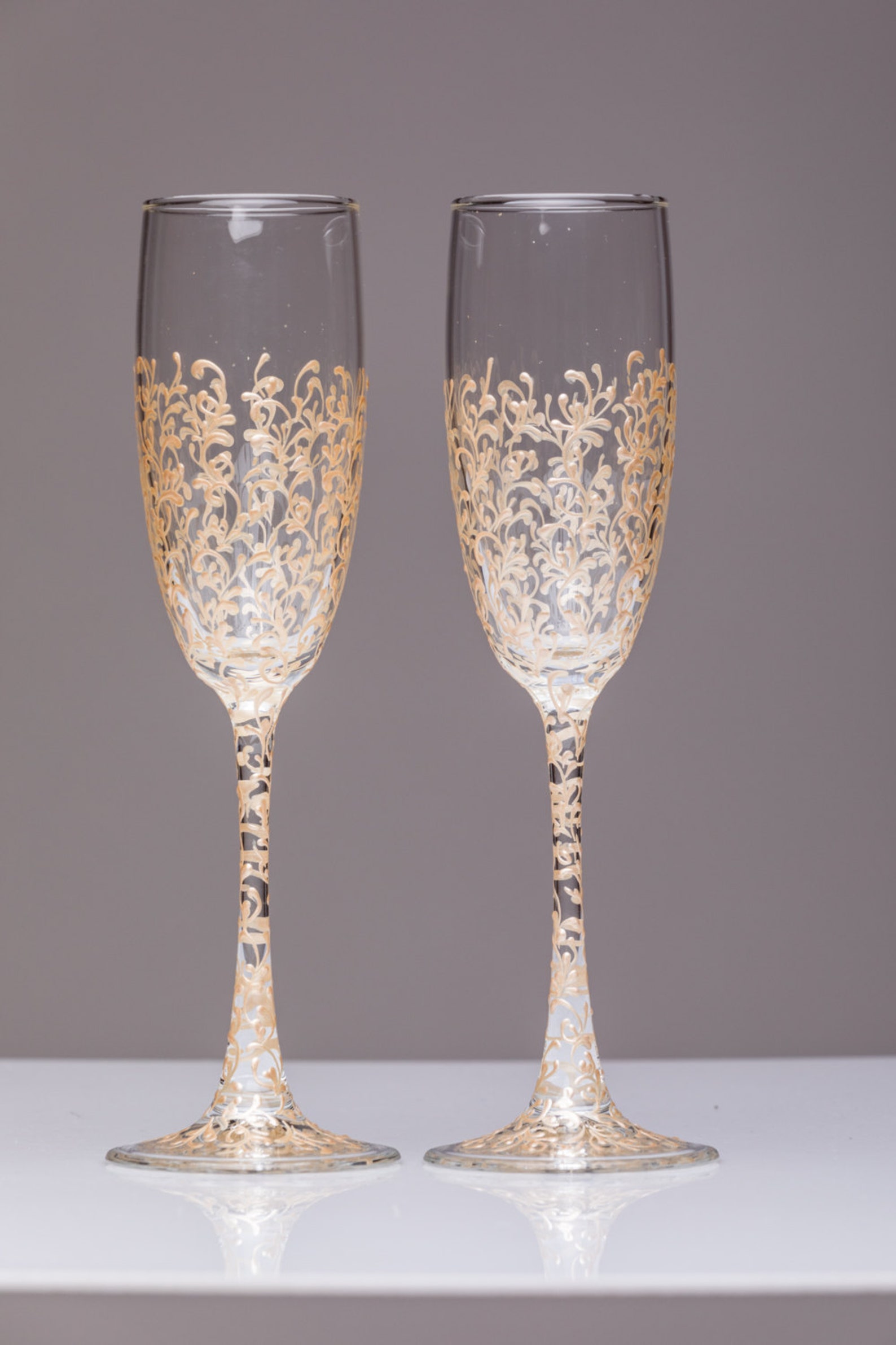 Personalized wedding glasses Toasting flutes gold Glasses Etsy