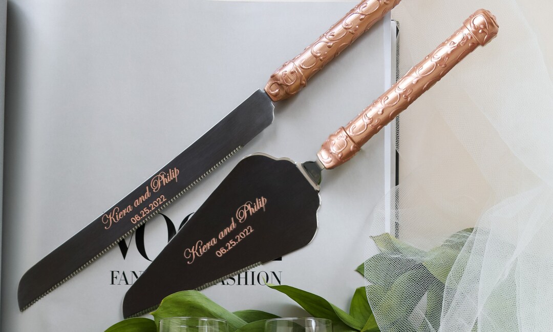 Engraved Cake Server Set Wedding Shower Gift Cake Knife Cutter ...