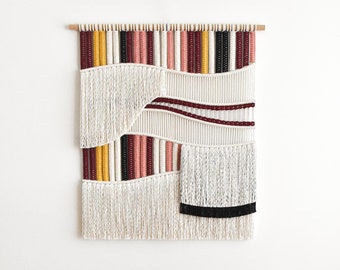 Macrame wall hanging, custom colors + size! Contemporary macrame art, fiber art weaving, handmade woven textile tapestry - FLOW