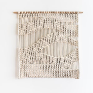 45"x44" woven tapestry, macrame wall hanging, contemporary weaving, large fiber art, textile art, woven wall art - CURRENT