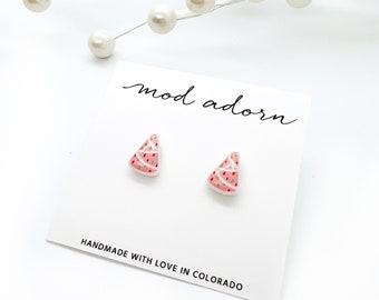 Pink Christmas Tree Stud Earrings, Cute Holiday Resin Studs, Hypoallergenic Stainless Steel Posts, Sensitive Ears, Women Girls Gift