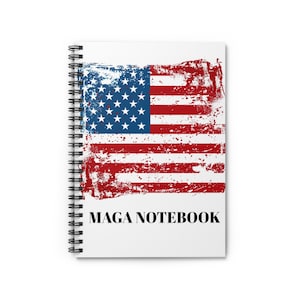 MAGA NOTEBOOK, Amerikaanse vlag, spiraalvormig notitieboekje - gelinieerde lijn