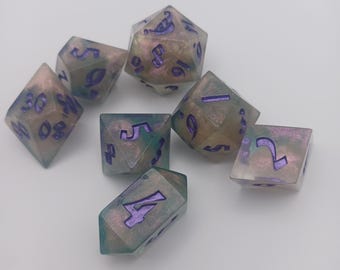 Oversized Opalescent Cloud RPG Dice set