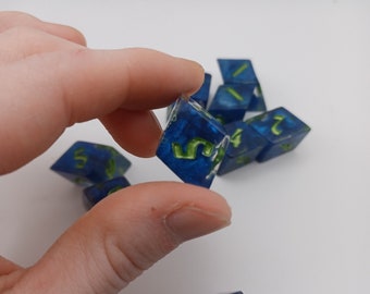 Ten D6 set Blue and Clear