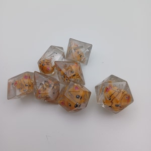 Discounted* Orange Tabby Cat RPG Dice (minor surface flaws)