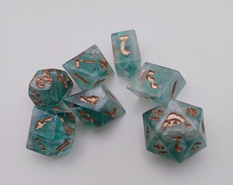 Oversized Ocean Blue RPG Dice set