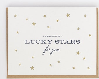 thanking my lucky stars for you greeting card