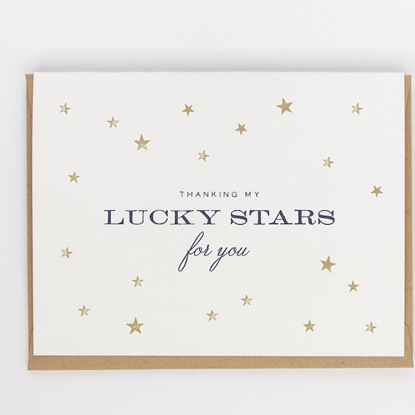 thanking my lucky stars for you greeting card