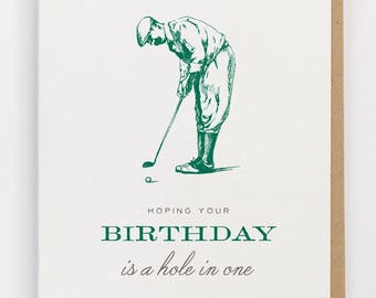 hoping your birthday is a hole in one greeting card