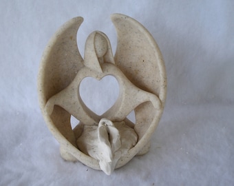 Sculpted Vulva in a Seated Soapstone Devotional Figure Candleholder 117