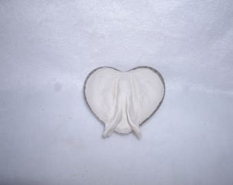 Sculpted Vulva in a Clear Cut Glass Heart-Shaped Candy Dish 169