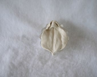 Sculpted Vulva in a Clear Cut Glass Candy Dish With Lid 166