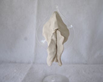 Sculpted Vulva in a Clear Glass Calla Lilly/Jack in the Pulpit Candleholder (3) 101