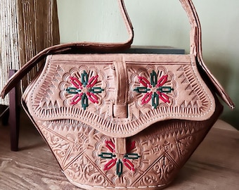 vintage leather handbag