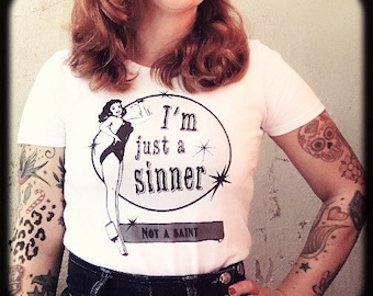 New price!!Vintage 50s Inspired Woman T-shirt