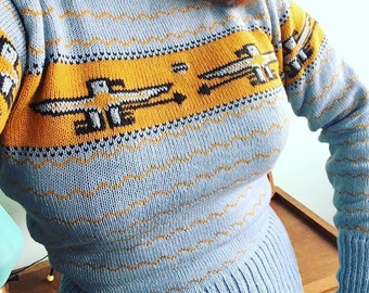 Vintage 40s inspired Thunderbird wool sweater! Made by order only!