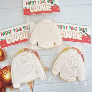Christmas jumper cookie, paint your own cookies, christmas cookie kit
