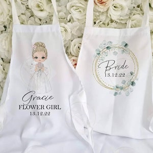 Personalised wedding apron, bride apron, wedding dress apron, custom bride apron