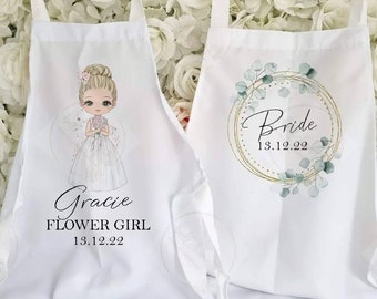 Personalised wedding apron, bride apron, wedding dress apron, custom bride apron