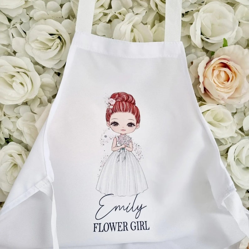 Personalised wedding apron, bride apron, wedding dress apron, custom bride apron image 4