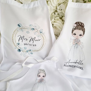 Personalised wedding apron, bride apron, wedding dress apron, custom bride apron image 6