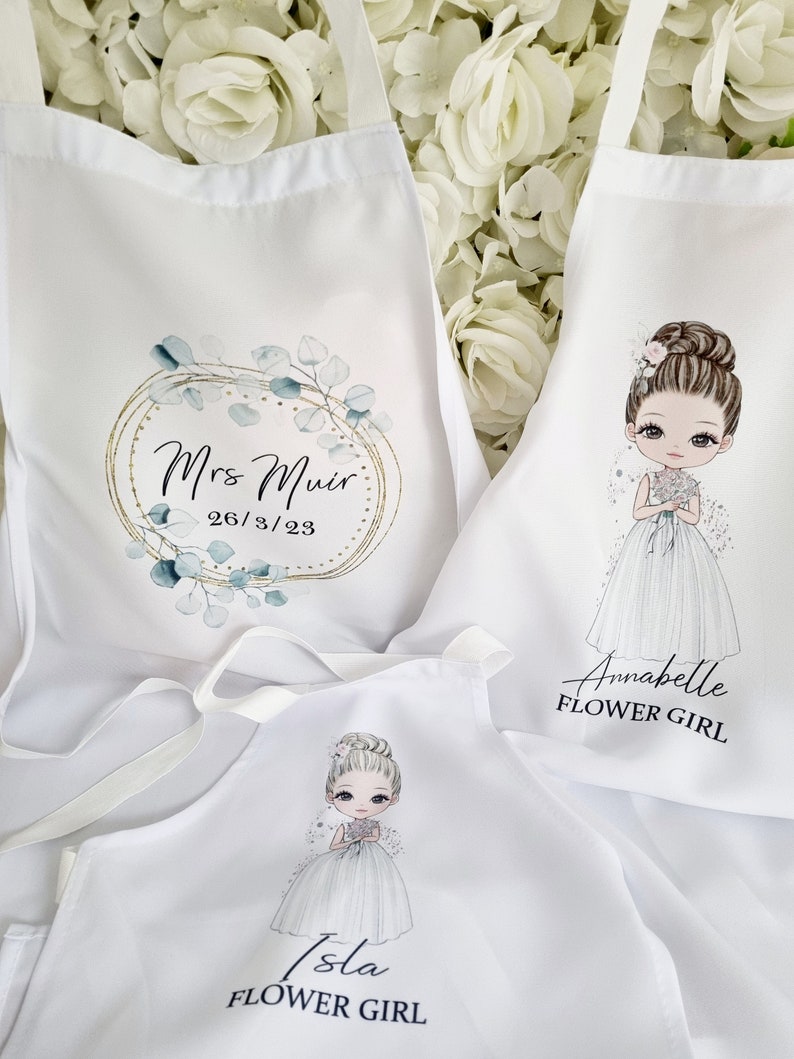 Personalised wedding apron, bride apron, wedding dress apron, custom bride apron image 6