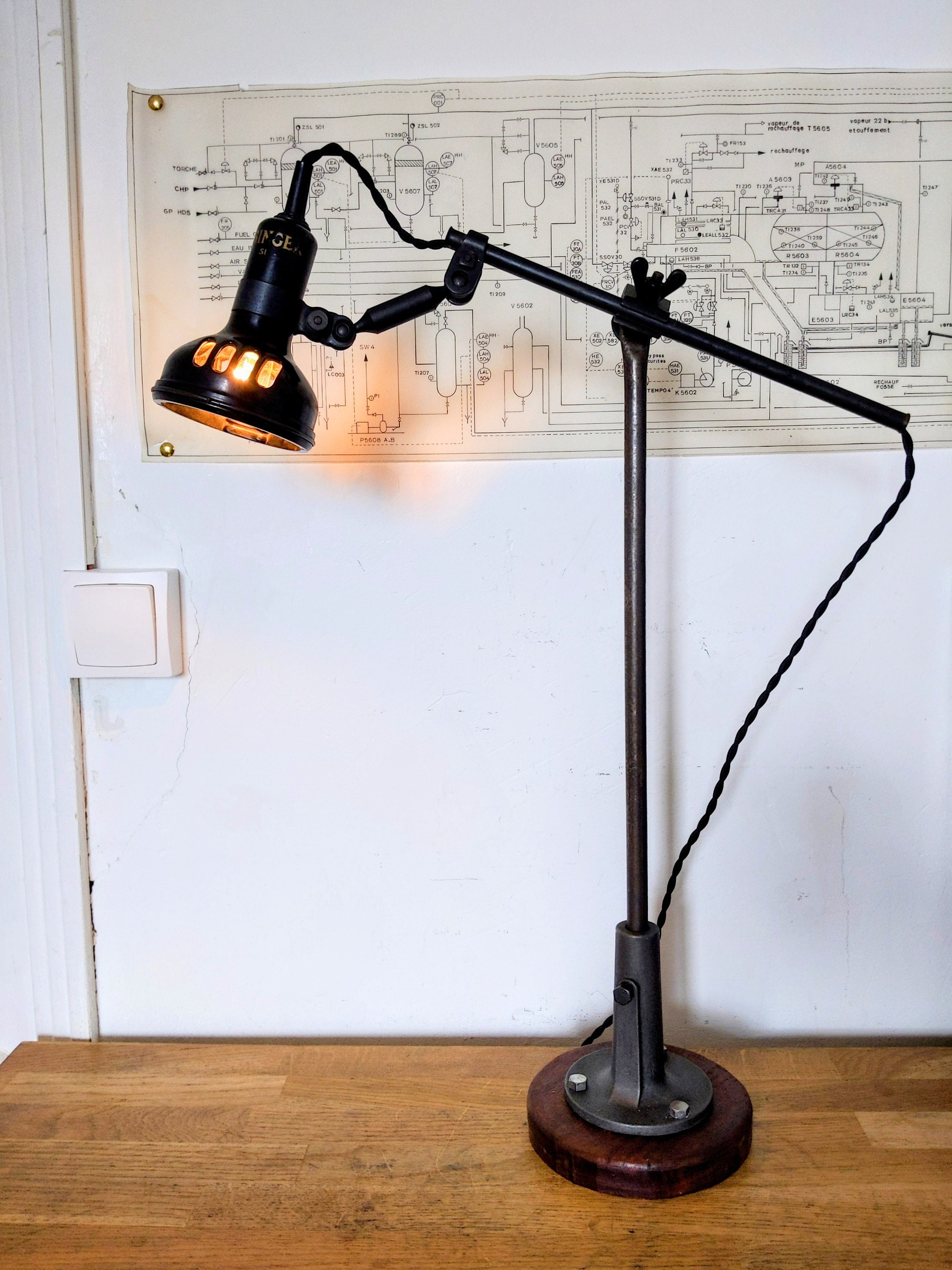 Lampe De Bureau Vintage Singer SLF-3 -  Sweden