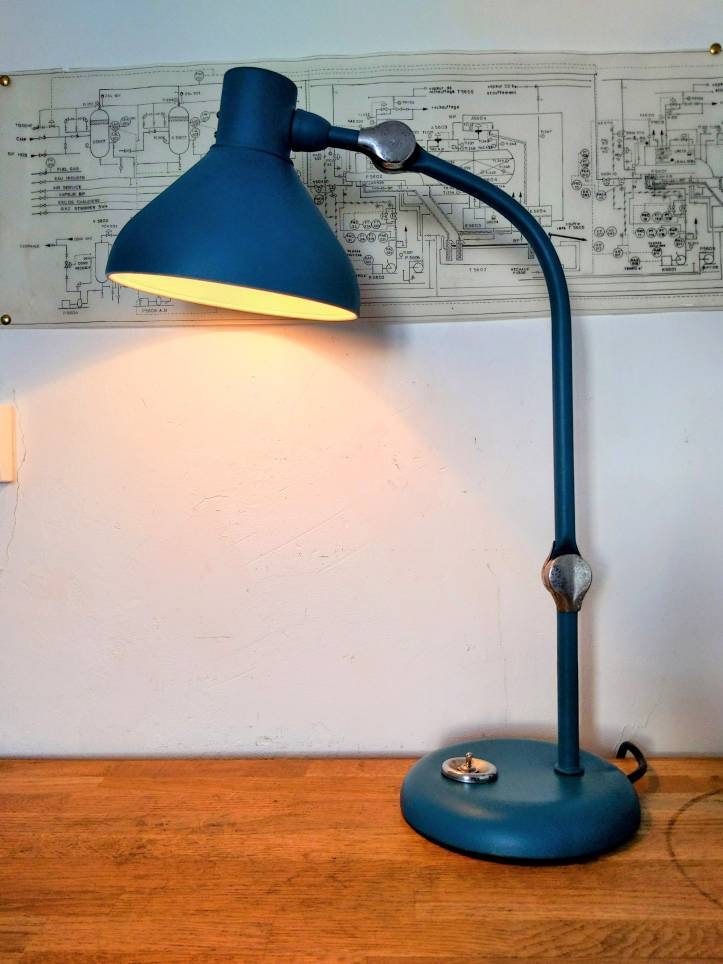 lampe de bureau vintage design années 60 blanche - E173 - Danke