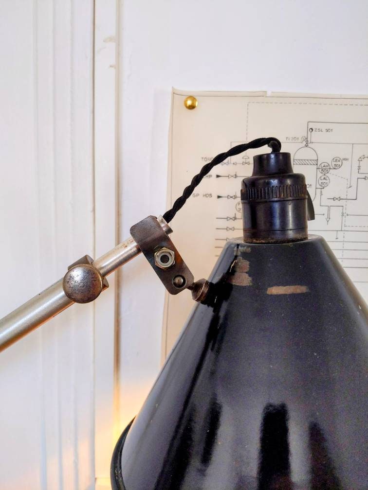 Lampe Bureau Articulée Style Architecte Métal à Pince Design Vintage 80's