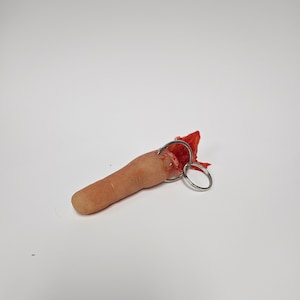 Realistic severed finger key chain silicone