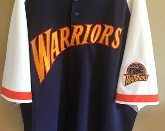warriors button up jersey