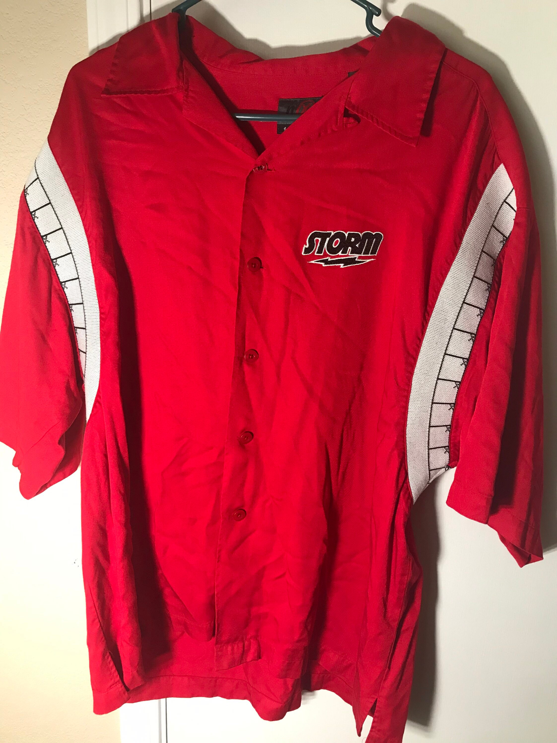 Vtg Storm Bowling Shirt Size Xlarge 100 Rayon. Strikes on Etsy UK