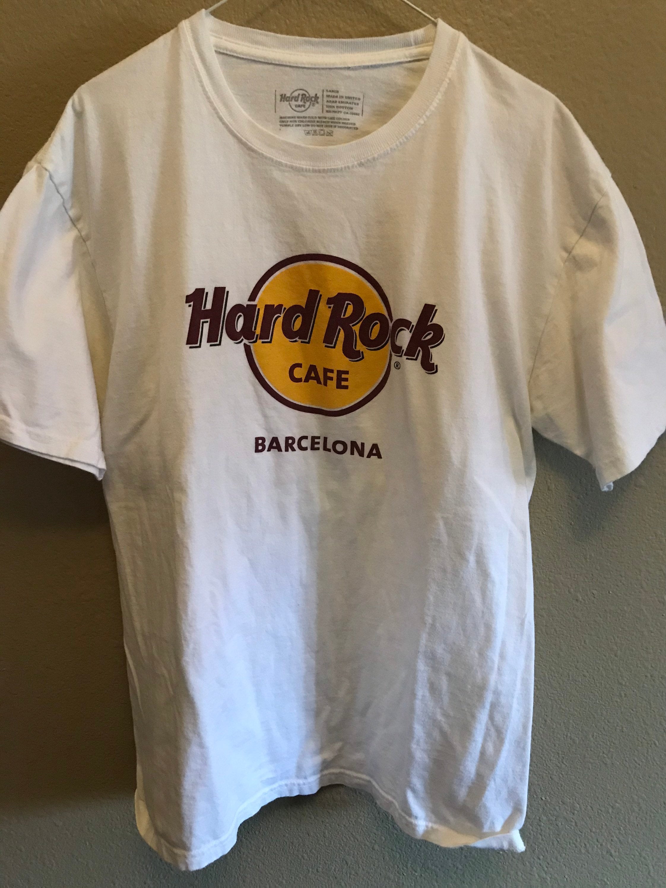 pop Generalife januar Hard Rock Cafe T Shirt Barcelona Spain Sz. L 100% Cotton. - Etsy