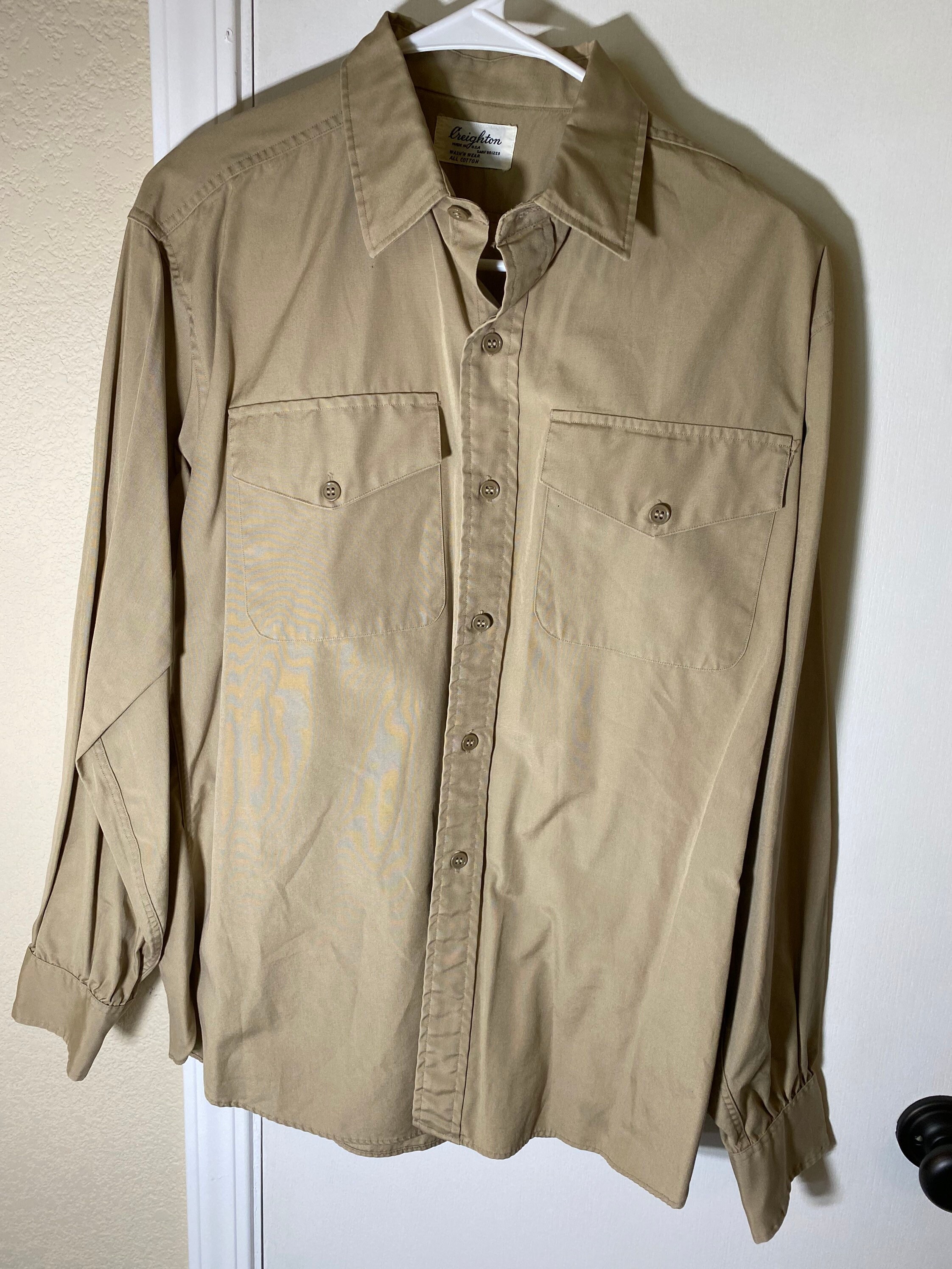 Vtg 60s 70s Military Shirt Sz Men's 