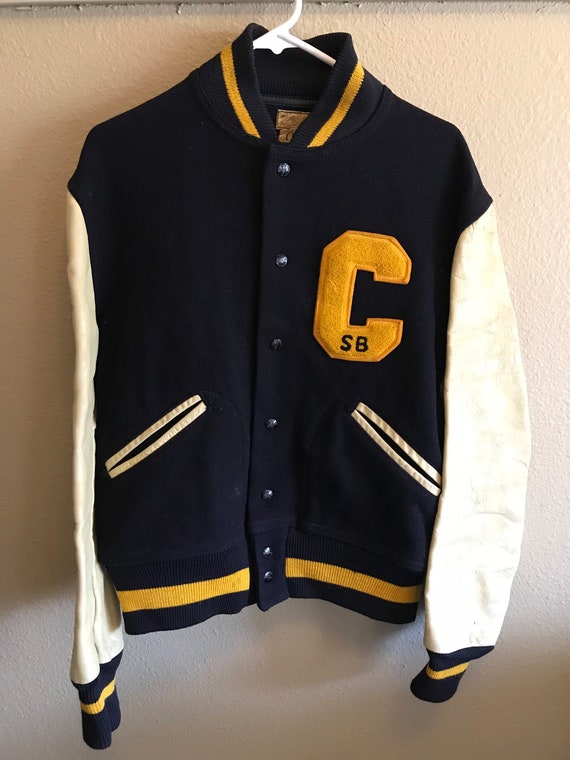 Vintage 1950s Wool/Leather letterman Jacket size 4
