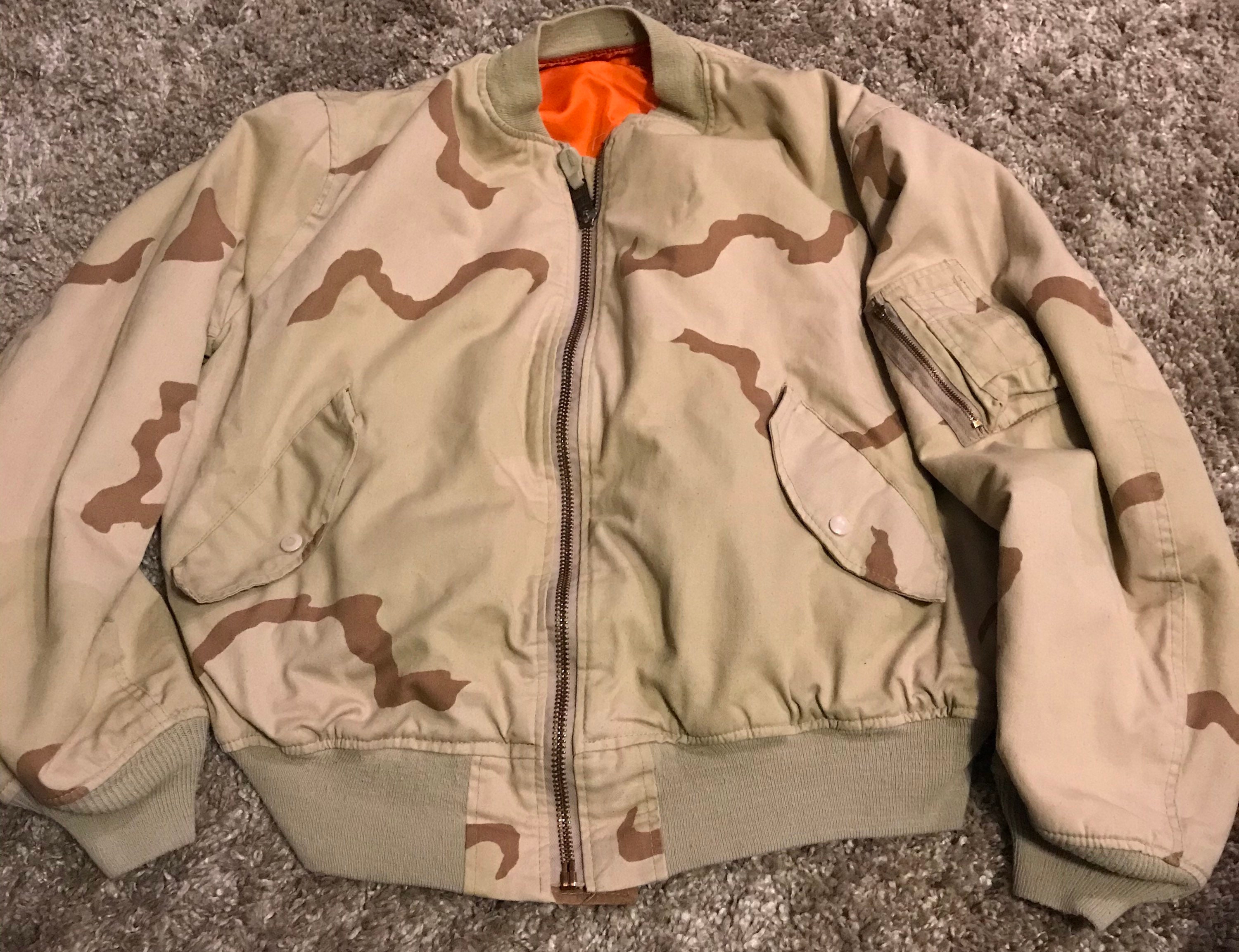 Vtg Alpha Industries Desert Camo MA-1 Bomber Jacket Men Size XXL Made in  the USA. Reversible - Etsy