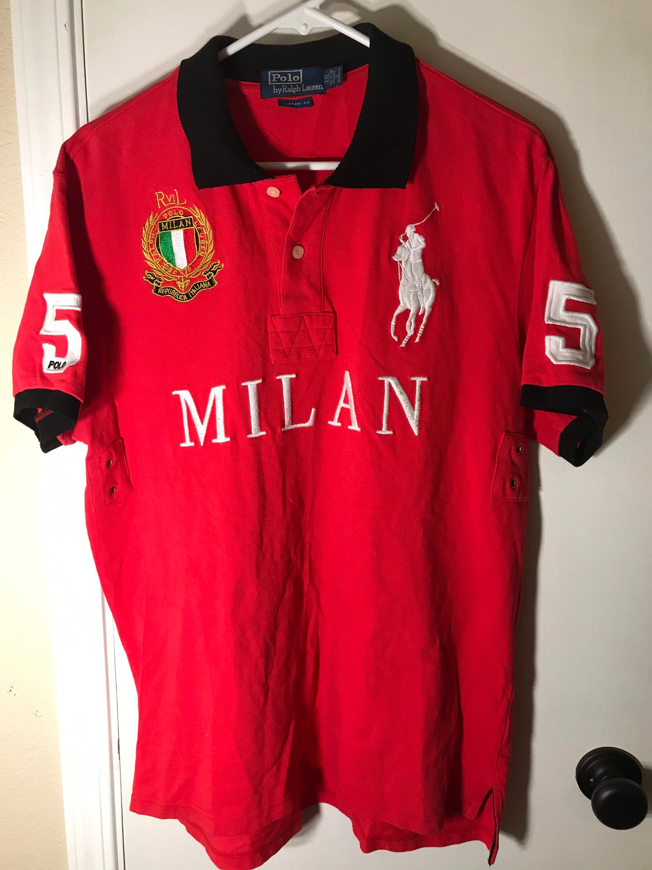 Polo Ralph Lauren MILAN Italy Big Pony Custom Fit Cotton Rugby - Etsy