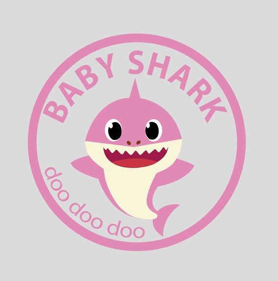 Download Pink Baby Shark Design jpg PNG SVG and AI | Etsy