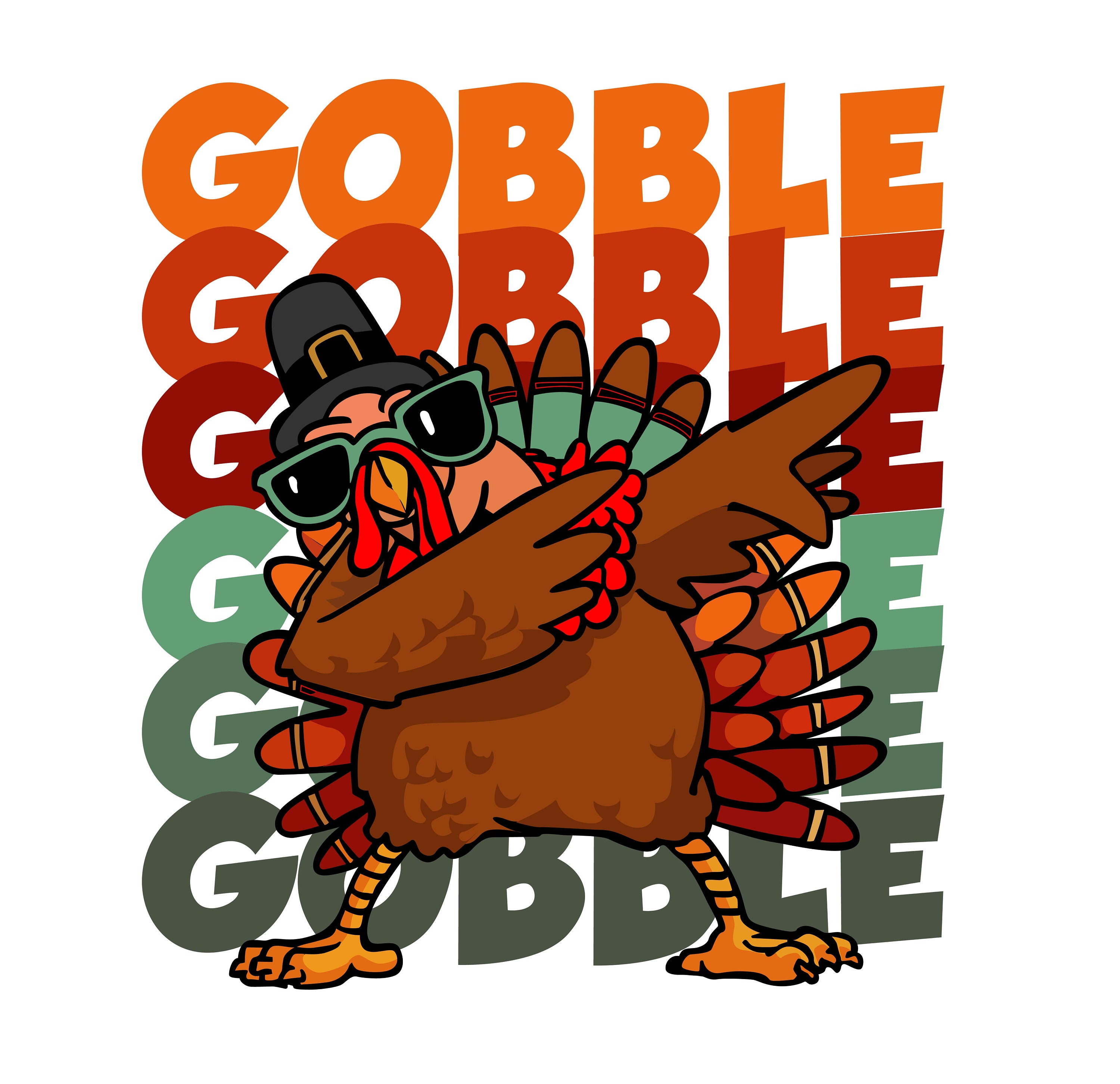 Dabbing Turkey Thanksgiving Design Jpg, PNG, SVG and AI 