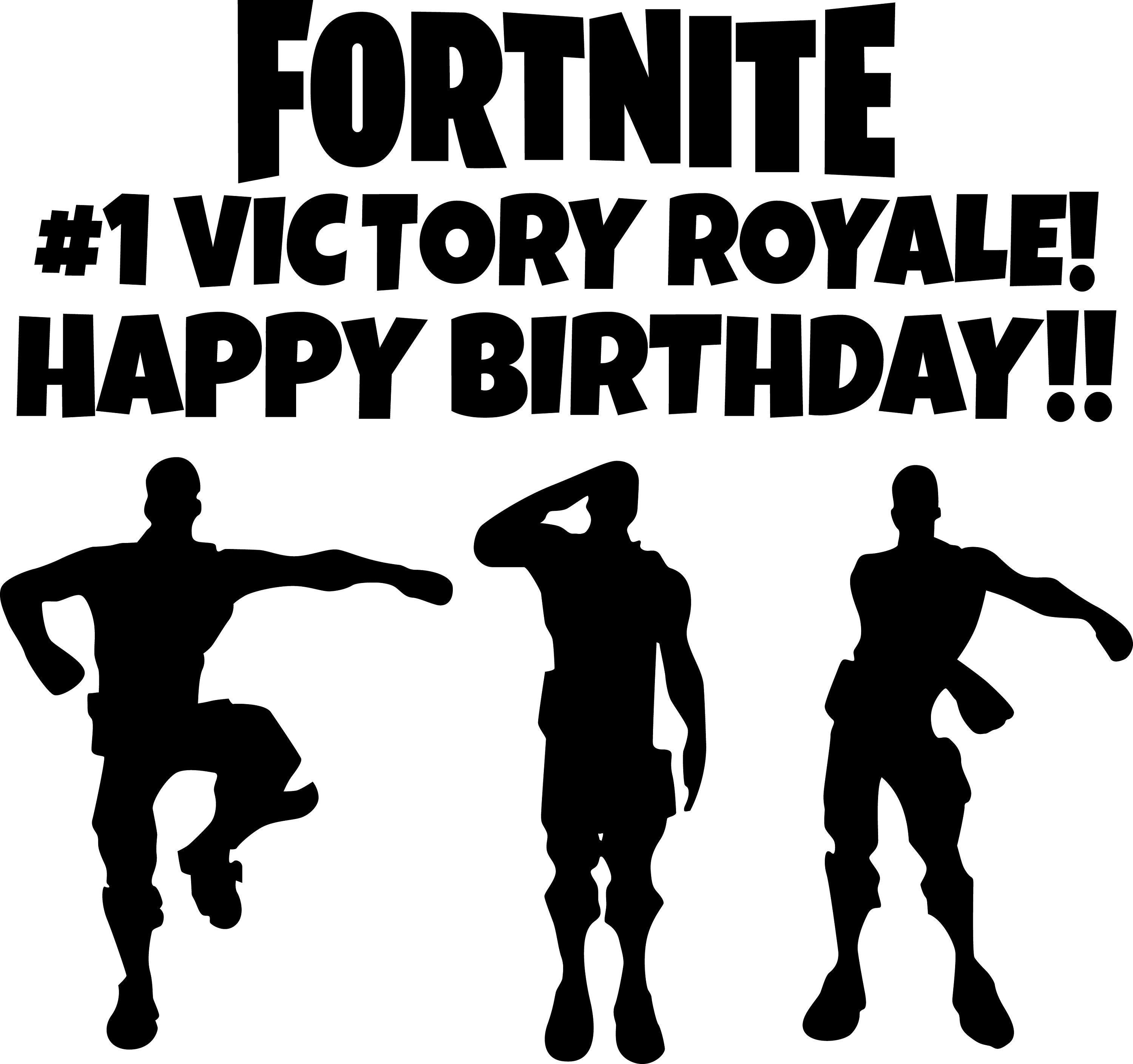 Download Fortnite Birthday Design Black jpg PNG SVG and AI | Etsy