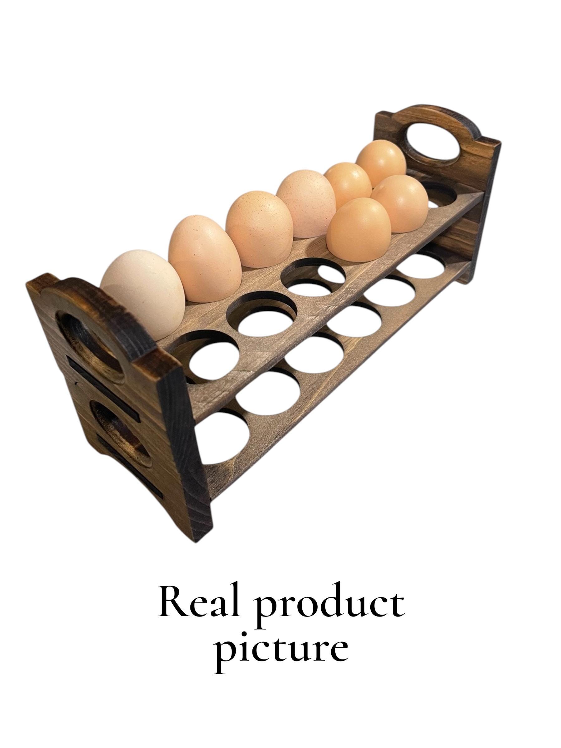 Egg Display Rack Egg Bed Tray - Stackable Shelf Display Holder for Kitchen - Farm Fresh ...