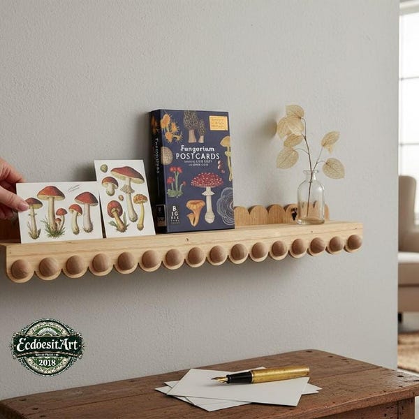 Étagère flottante en canette festonnée : étagère pour chambre d'enfant, « rabattable »