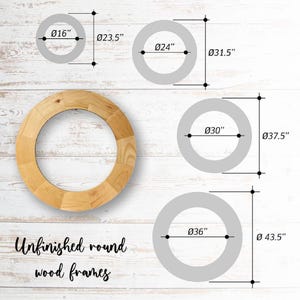 Unfinished Round Wood Frames for DIY Projects, Art, Mirrors (12 pieces un ensamble)