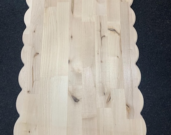 Scalloped Charcuterie Board 24 Inch Harvest Wooden Serving Platter.