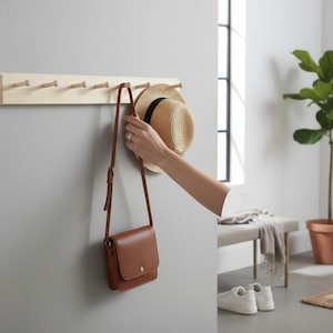 Shaker pegs wooden peg rack: unfinished, customizable, multiple sizes