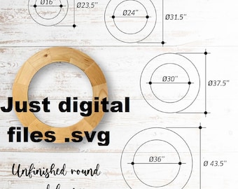 Round Wooden Frames Digital Design Files: 12 Piece Set DIY Decor