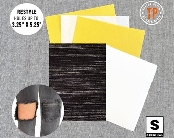 Small Original Tatter Patch and Denim Repair Kit -  (4x6) - Black