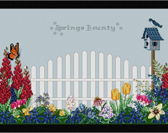 SPRINGS BOUNTY...  Cross Stitch Pattern (approx. 10.5"x7.25")(Color Key & Chart)
