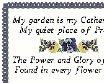 GLORY and POWER SAMPLER Cross Stitch Pattern (approx. 10" x 7.5")(Color Key & Chart)